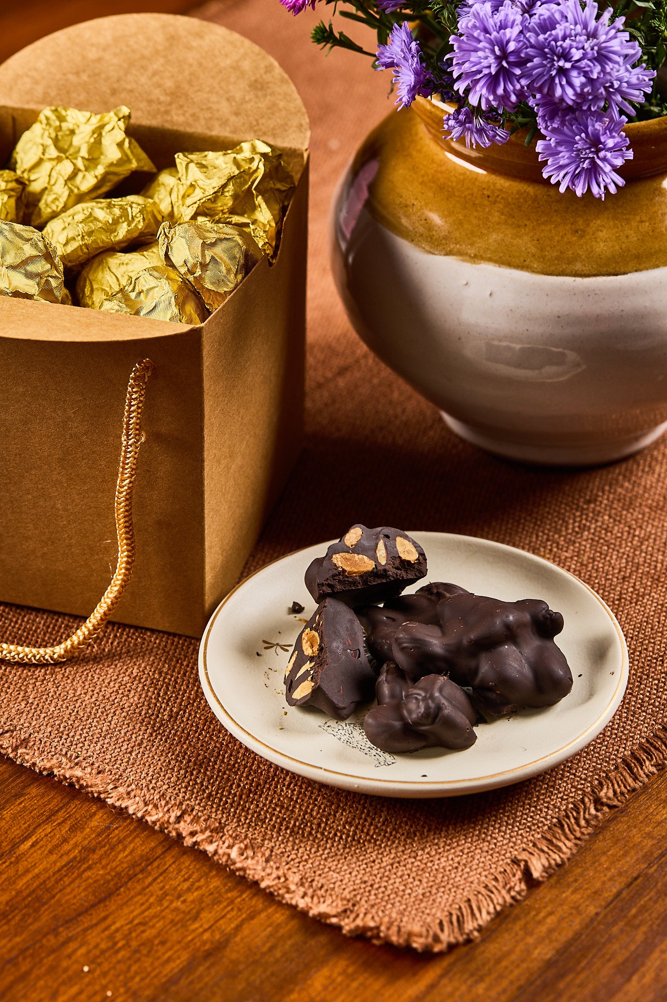 Buy Homemade Almond Rocks Chocolate by Mahua Floral Studio.