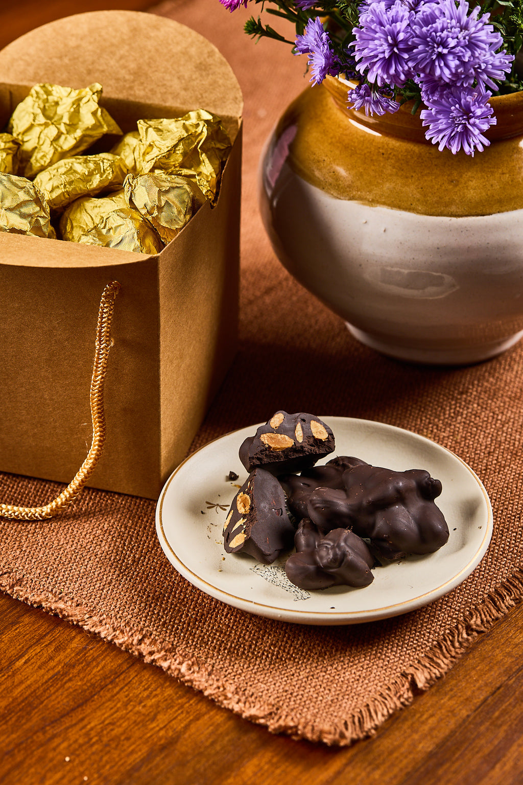 Buy Homemade Almond Rocks Chocolate by  Mahua Floral Studio.