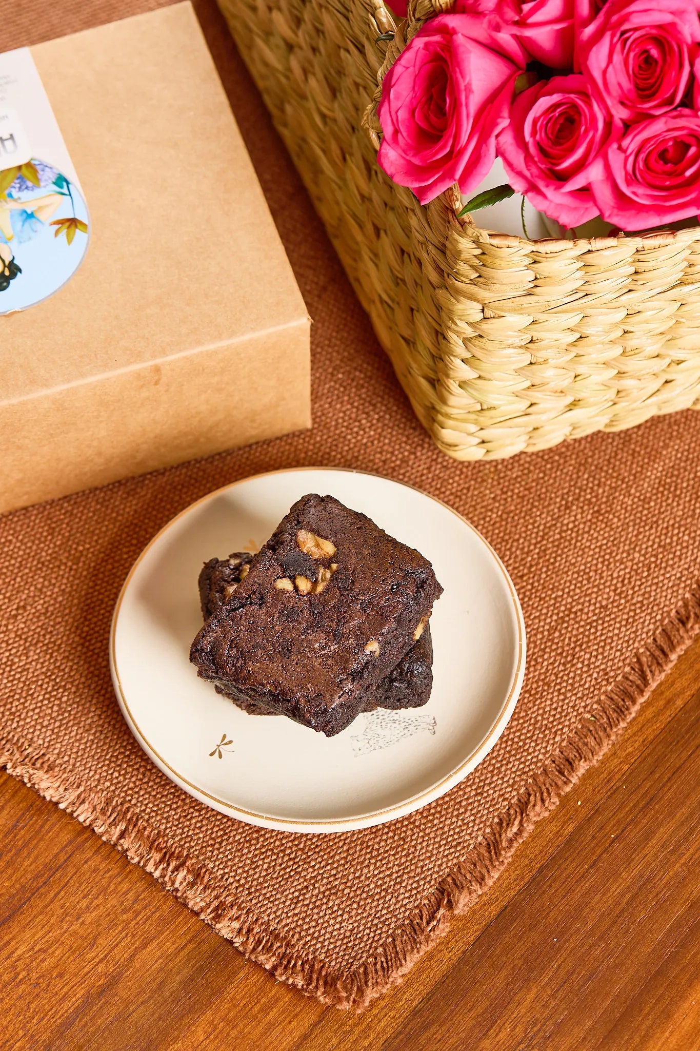 Blooms & Brownies Basket - Mahua Floral Studio