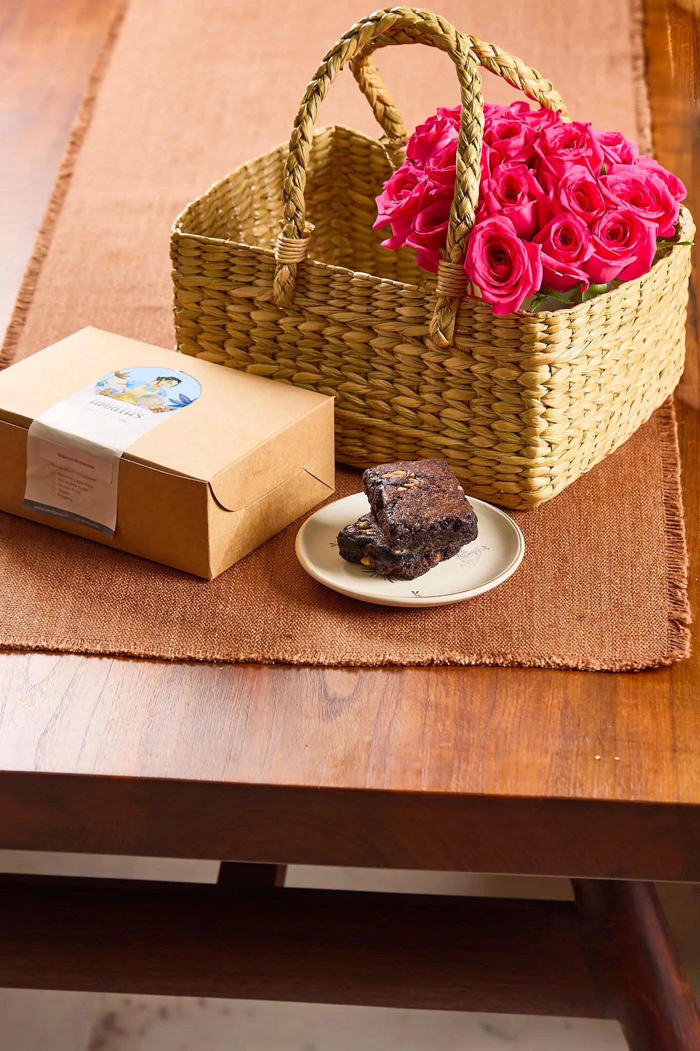 Blooms & Brownies Basket - Mahua Floral Studio