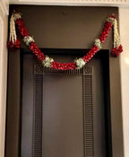 Red White Toran - Mahua Floral Studio