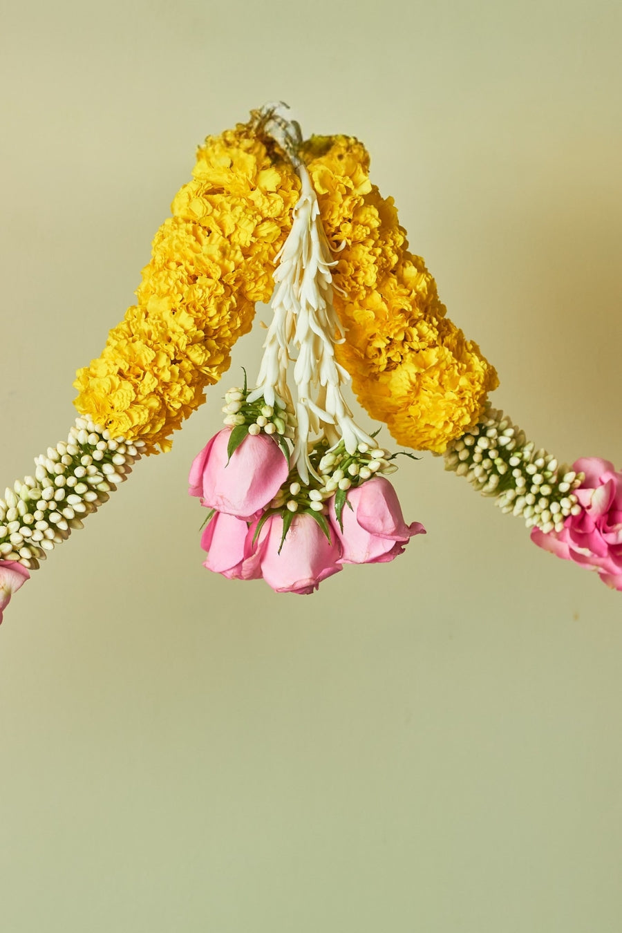 Festive Yellow Pink Toran - Mahua Floral Studio
