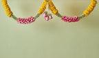 Festive Yellow Pink Toran - Mahua Floral Studio