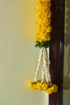 Buy Marigold & green Latkan by  Mahua Floral Studio.