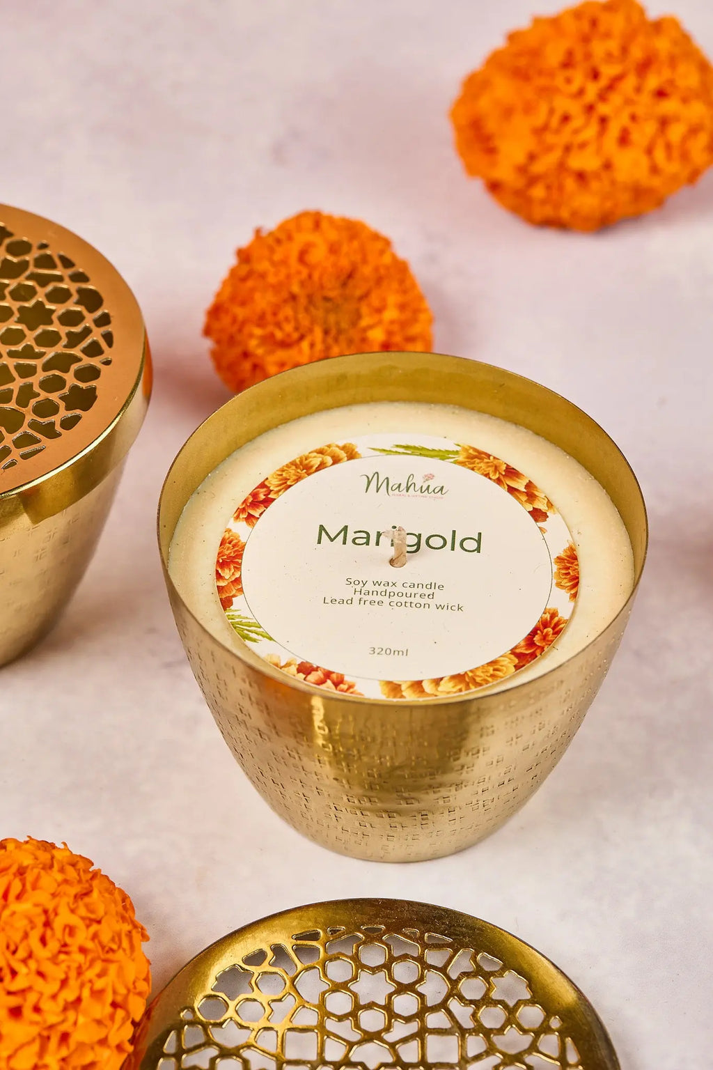 Marigold Candle - Soy Wax Candle - Mahua Floral Studio