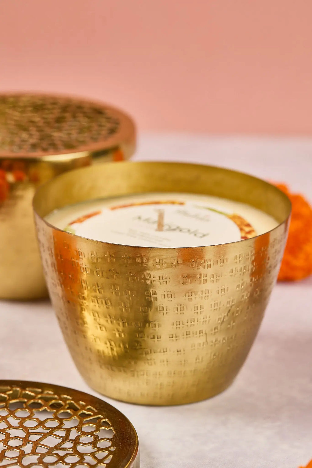 Marigold Candle - Soy Wax Candle - Mahua Floral Studio