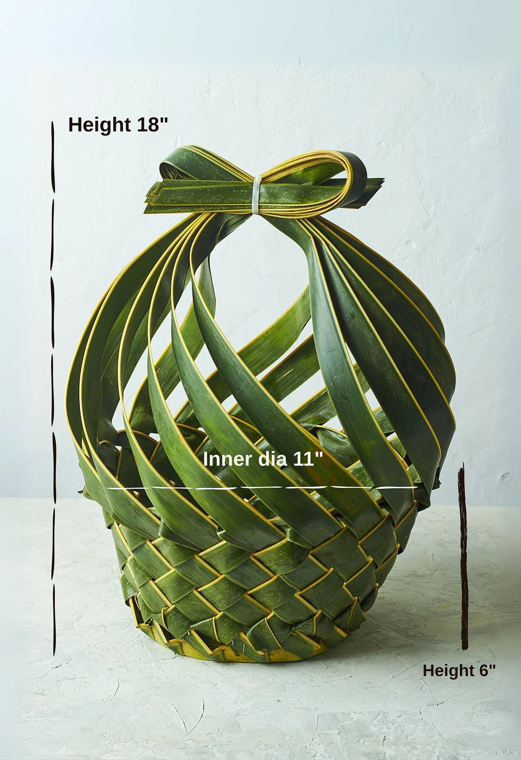 Bow Woven Leaf Basket - Mahua Floral Studio