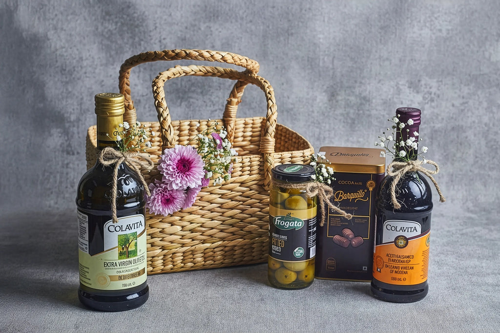 Mediterranean hamper with chocolate - Mahua Floral Studio